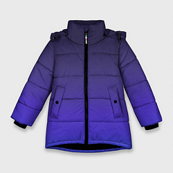 Зимняя куртка для девочки Градиент тёмно фиолетовый синий