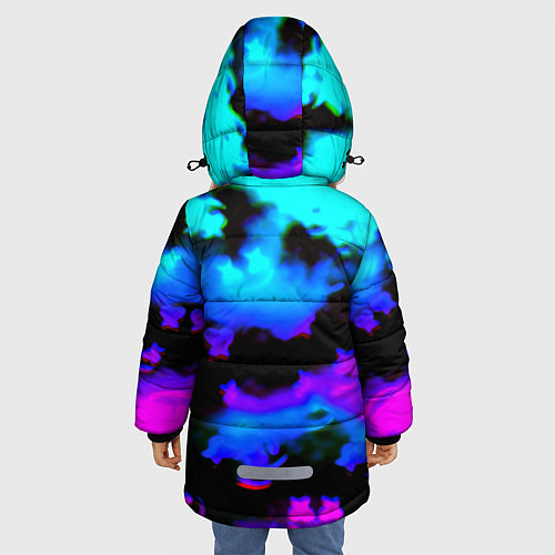 Зимняя куртка для девочки Marshmello neon space / 3D-Черный – фото 4