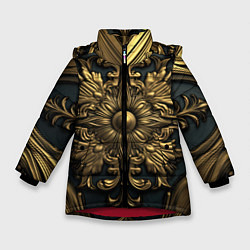 Зимняя куртка для девочки Золотой узор стиль лепнина