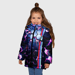 Куртка зимняя для девочки Неоновый BMW, цвет: 3D-черный — фото 2