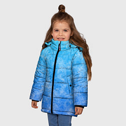 Куртка зимняя для девочки Дым на голубом фоне, цвет: 3D-черный — фото 2