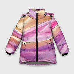 Куртка зимняя для девочки Нежный розовый и желтый, цвет: 3D-светло-серый