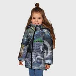 Куртка зимняя для девочки Черная пурга, цвет: 3D-светло-серый — фото 2