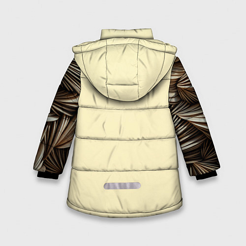 Зимняя куртка для девочки Текстурные фоны / 3D-Светло-серый – фото 2
