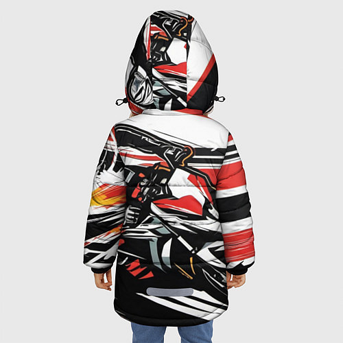 Зимняя куртка для девочки Мото-кросс / 3D-Черный – фото 4