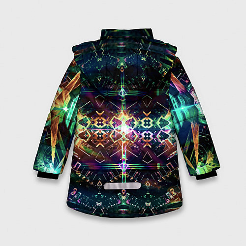 Зимняя куртка для девочки Медитативный арт / 3D-Светло-серый – фото 2