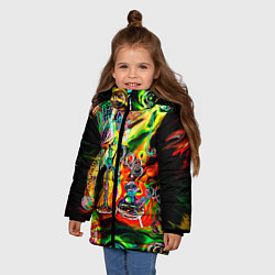 Куртка зимняя для девочки Хамелеон и стихии, цвет: 3D-черный — фото 2
