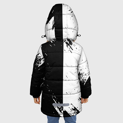 Зимняя куртка для девочки Juventus краски чёрнобелые / 3D-Черный – фото 4