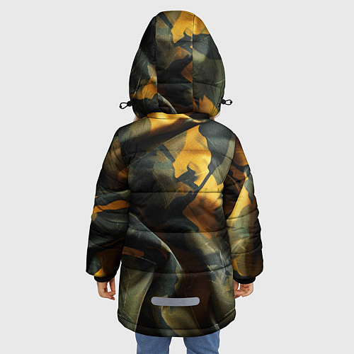 Зимняя куртка для девочки Релистичный камуфляж / 3D-Черный – фото 4