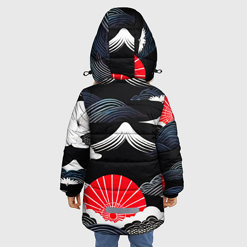 Зимняя куртка для девочки Японская симфония / 3D-Черный – фото 4