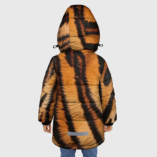 Зимняя куртка для девочки Тигровая шкура / 3D-Черный – фото 4