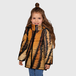 Куртка зимняя для девочки Тигровая шкура, цвет: 3D-светло-серый — фото 2