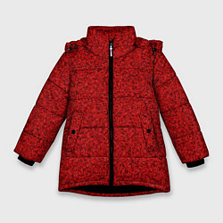 Зимняя куртка для девочки Тёмный красный мелкая мозаика