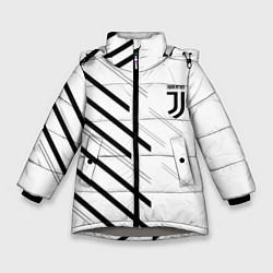 Куртка зимняя для девочки Juventus sport geometry, цвет: 3D-светло-серый