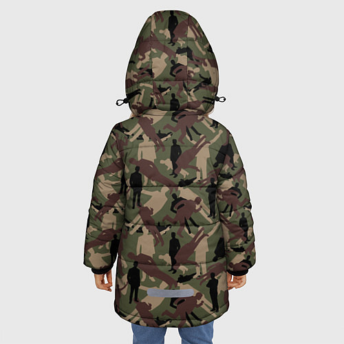 Зимняя куртка для девочки Бизнесмен - камуфляж / 3D-Черный – фото 4