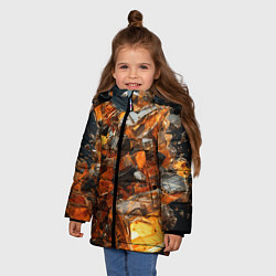 Куртка зимняя для девочки Янтарный взрыв, цвет: 3D-красный — фото 2