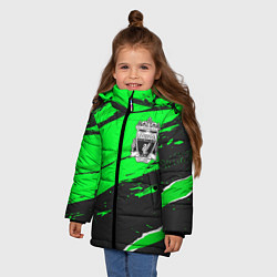 Куртка зимняя для девочки Liverpool sport green, цвет: 3D-черный — фото 2