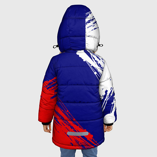 Зимняя куртка для девочки Триколор Россия / 3D-Черный – фото 4