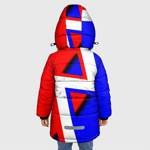 Зимняя куртка для девочки Герб России спортивный стиль / 3D-Черный – фото 4