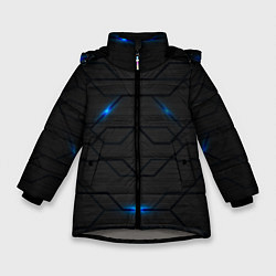 Куртка зимняя для девочки Кибер сталь, цвет: 3D-светло-серый