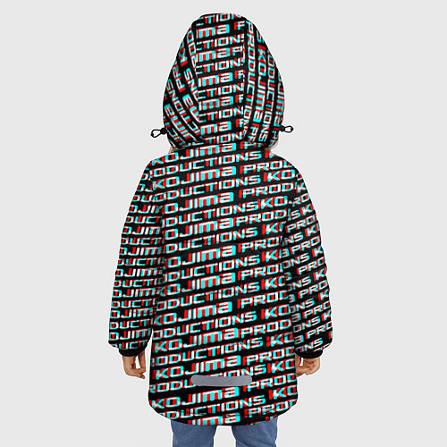 Зимняя куртка для девочки Kojima glitch pattern studio / 3D-Черный – фото 4
