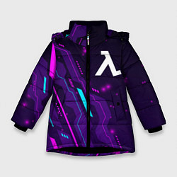 Куртка зимняя для девочки Half-Life neon gaming, цвет: 3D-черный