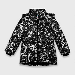 Зимняя куртка для девочки Черный жидкий металл