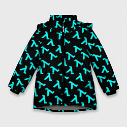 Куртка зимняя для девочки Half life pattern freeman valve, цвет: 3D-светло-серый