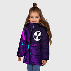Куртка зимняя для девочки Fallout neon gaming, цвет: 3D-черный — фото 2