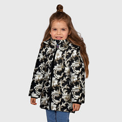Куртка зимняя для девочки Узор в стиле барокко, цвет: 3D-светло-серый — фото 2