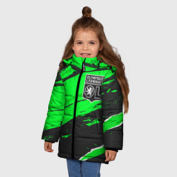 Куртка зимняя для девочки Lyon sport green, цвет: 3D-черный — фото 2