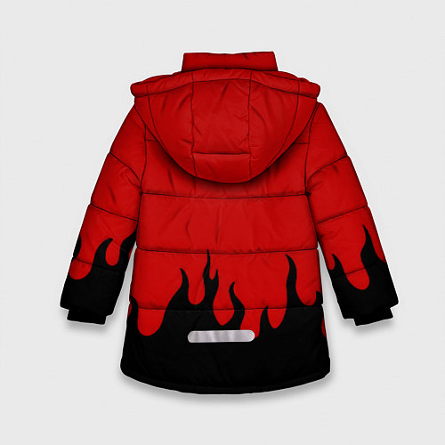 Зимняя куртка для девочки NBA огонь спорт текстура / 3D-Светло-серый – фото 2