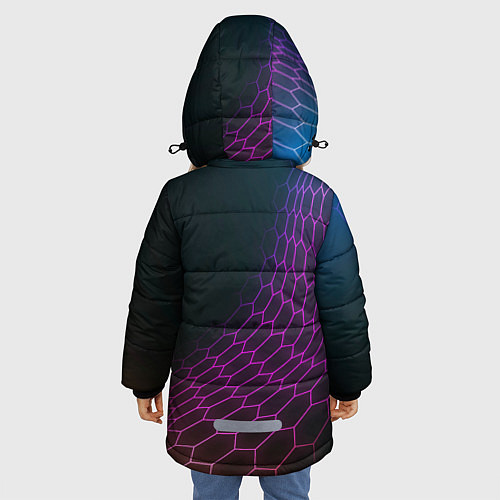 Зимняя куртка для девочки Inter футбольная сетка / 3D-Черный – фото 4