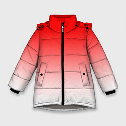 Куртка зимняя для девочки Красно белый градиент, цвет: 3D-светло-серый