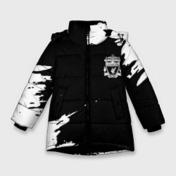 Куртка зимняя для девочки Ливерпуль краски, цвет: 3D-черный