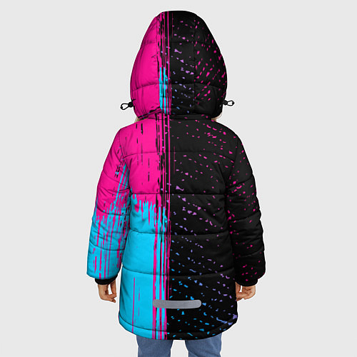 Зимняя куртка для девочки Barcelona - neon gradient по-вертикали / 3D-Черный – фото 4