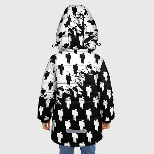 Зимняя куртка для девочки Billie Eilish pattern black / 3D-Светло-серый – фото 4