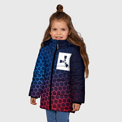 Куртка зимняя для девочки Rust неоновые соты, цвет: 3D-черный — фото 2