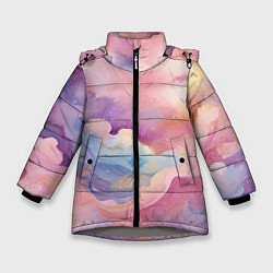 Куртка зимняя для девочки Нежные сказочные облака, цвет: 3D-светло-серый