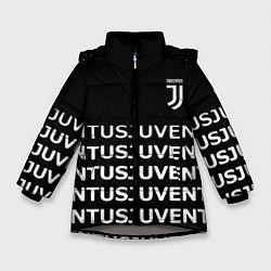 Куртка зимняя для девочки Juventus pattern fc club steel, цвет: 3D-светло-серый