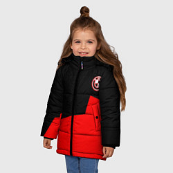 Куртка зимняя для девочки BMW спортивная текстура, цвет: 3D-красный — фото 2