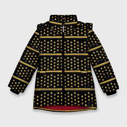 Зимняя куртка для девочки Жёлтые круги и полосы