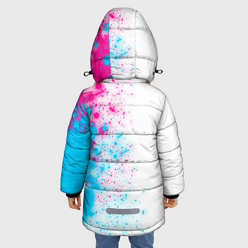 Зимняя куртка для девочки Borussia neon gradient style по-вертикали / 3D-Черный – фото 4