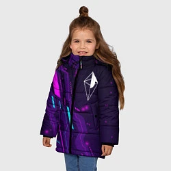 Куртка зимняя для девочки No Mans Sky neon gaming, цвет: 3D-черный — фото 2