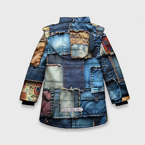 Зимняя куртка для девочки Значок архитектора на джинсах / 3D-Светло-серый – фото 2