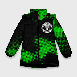 Куртка зимняя для девочки Manchester United sport halftone, цвет: 3D-черный
