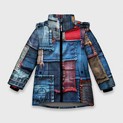 Куртка зимняя для девочки Джинсовая форма электрика, цвет: 3D-светло-серый