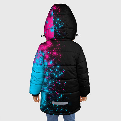 Зимняя куртка для девочки Club Brugge - neon gradient по-вертикали / 3D-Черный – фото 4