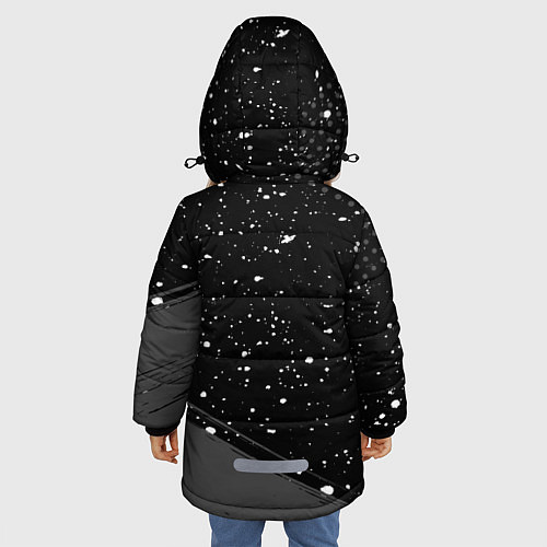 Зимняя куртка для девочки Arsenal sport на темном фоне вертикально / 3D-Черный – фото 4