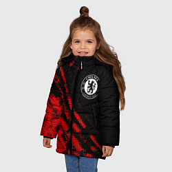 Куртка зимняя для девочки Chelsea sport grunge, цвет: 3D-красный — фото 2
